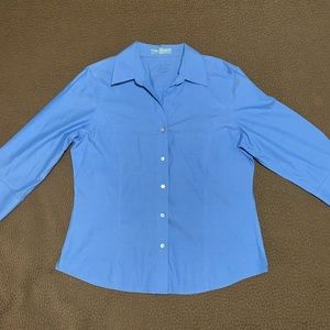 Blue wrinkle free blouse